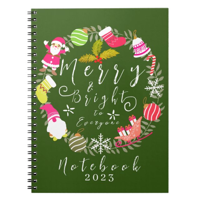 Joy Christmas Green Notebook (Front)