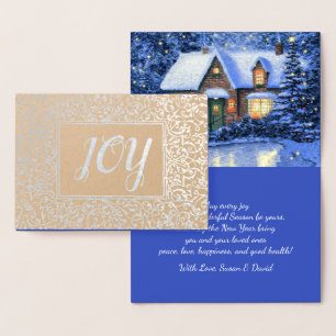 Joy. Christmas Holiday Luxury Foil Card