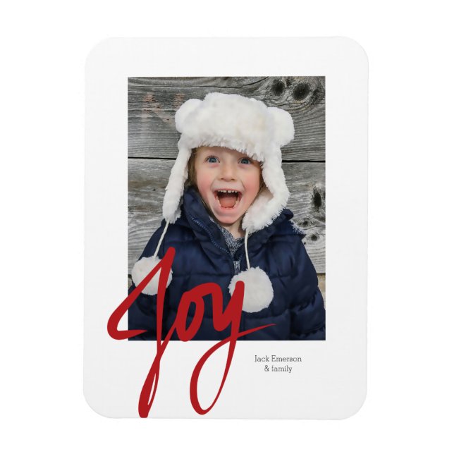 JOY Christmas Holiday Photo Magnet (Vertical)