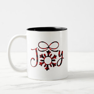 Joy Christmas Joy To The World Joyful Merry Xmas Two-Tone Coffee Mug