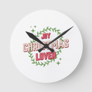 Joy Christmas Lover Round Clock