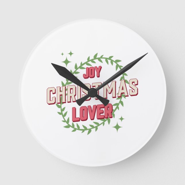 Joy Christmas Lover Round Clock (Front)