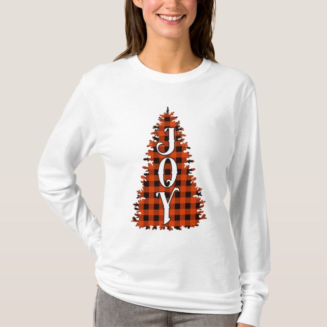 Joy Christmas Tree T-Shirt (Front)
