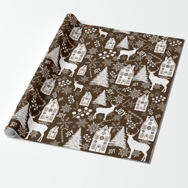 Joy Christmas Wrapping Paper (Unrolled)