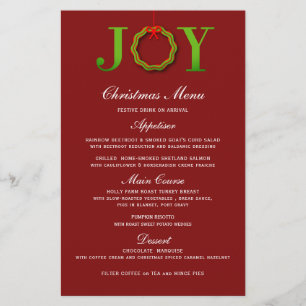 JOY CHRISTMAS WREATH CHRISTMAS MENU