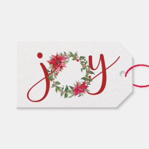 JOY Christmas Wreath Gift Tags