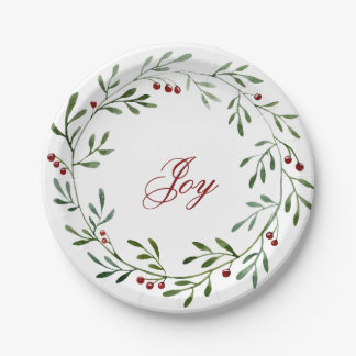 Joy Christmas Wreath Plate
