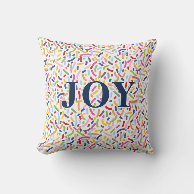 JOY Colourful Sprinkle Pattern Throw Pillow (Front)