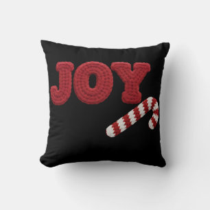 Joy Crochet Christmas Decorative Throw Pillow