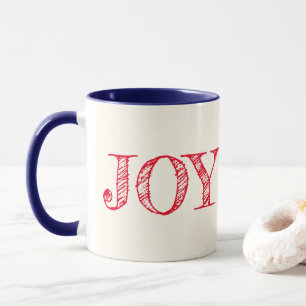 Joy Custom Colour Mug Christmas Holiday Gift Mug