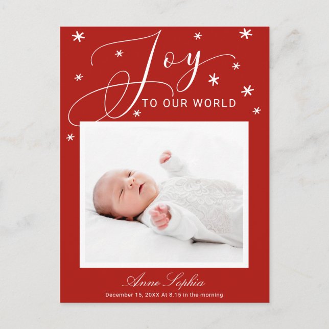 Joy Cute Script Photo Faire-part de naissance de N (Devant)