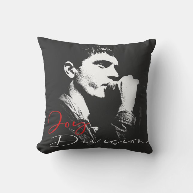 Joy Division T-Shirt Throw Pillow (Front)