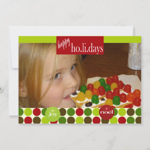 Joy et Noel Happy Holidays Carte photo