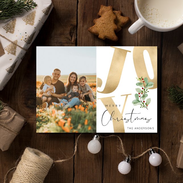 Joy Family Photo Merry Christmas Holiday Card (Joy Family Photo Merry Christmas Holiday Card)