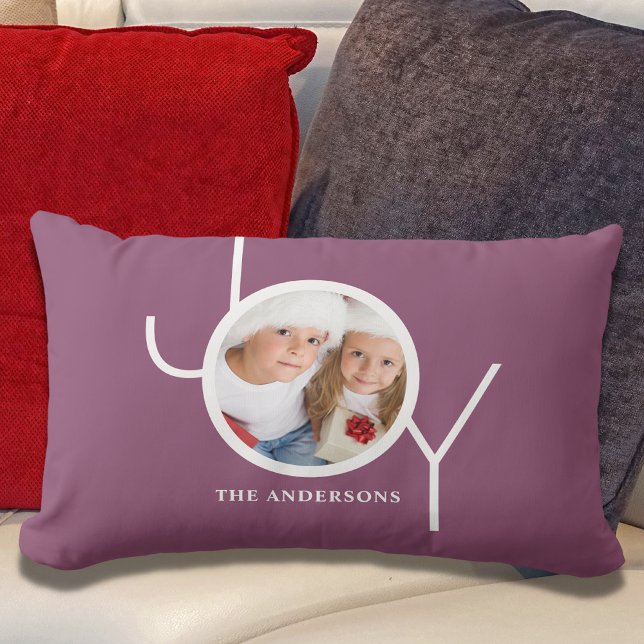 Joy Family Purple Photo Lumbar Pillow (Creator Uploaded)