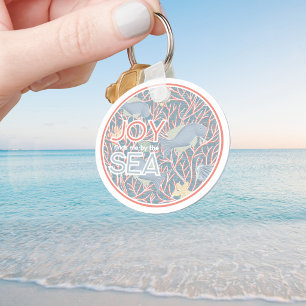 Joy Finds Me By The Sea – Boho Beach  Keychain