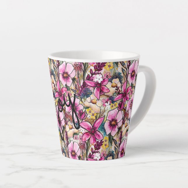 Joy Floral Latte Mug (Right Angle)