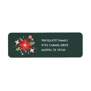 Joy Flourish Address Label - Pine