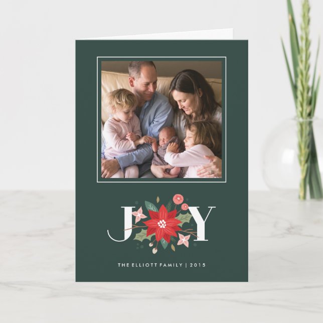 Joy Flourish Carte de voeux de vacances - Pine (Devant)