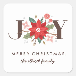 Joy Flourish Sticker - White
