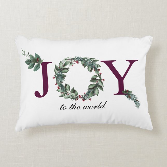 Joy for the holidays  accent pillow (Front)