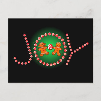 JOY, GINGERBREAD KIDS & CANDY by SHARON SHARPE Postcard