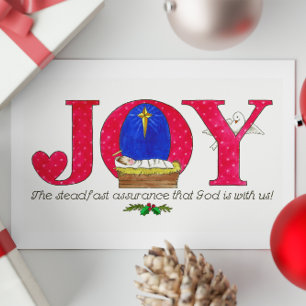 Joy God is with Us Christmas Postcard