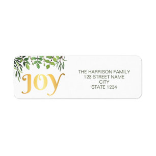 Joy Gold Green Feuilles Adresse de retour