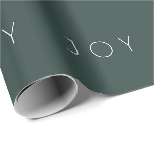Joy Green Modern Minimalist Typography Pattern Wrapping Paper