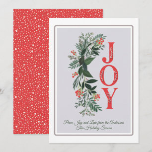 Joy Greenery Classic Grey Frame Peace Love Holiday