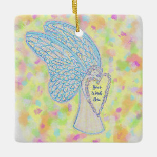 Joy Guardian Angel Custom Holiday Ornements cadeau