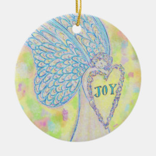 Joy Guardian Angel Custom Holiday Ornements cadeau