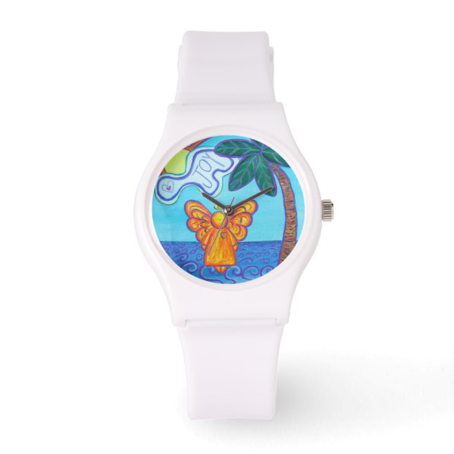 Joy Guardian Beach Angel Custom Art Watch Design (Front)