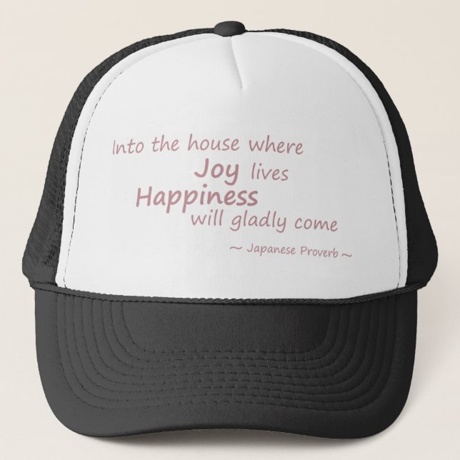 Joy, happiness pink trucker hat (Front)