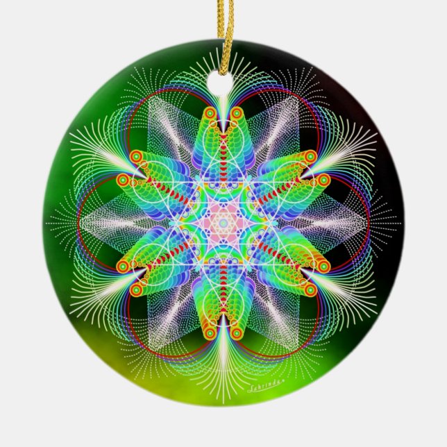 Joy/Happy Ceramic Ornament (Front)