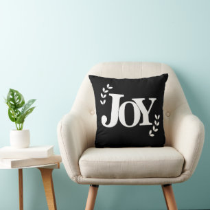 Joy Happy Festive Throw Pillow