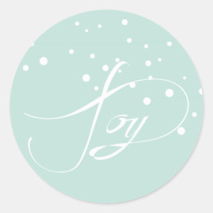 Joy Holiday Christmas Mint Classic Round Sticker