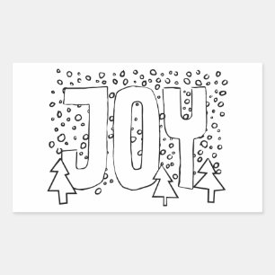 Joy Holiday Colour-It-Yourself Snowy Pine  Sticker