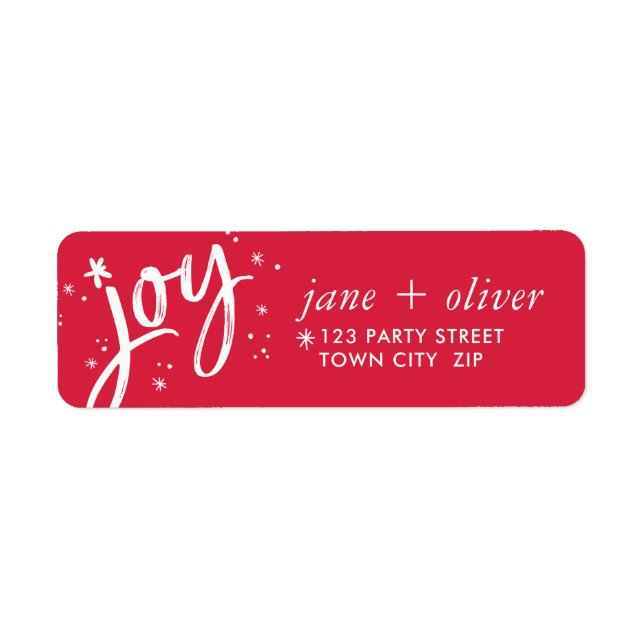 JOY HOLIDAY stylish simple modern red sparkles (Front)