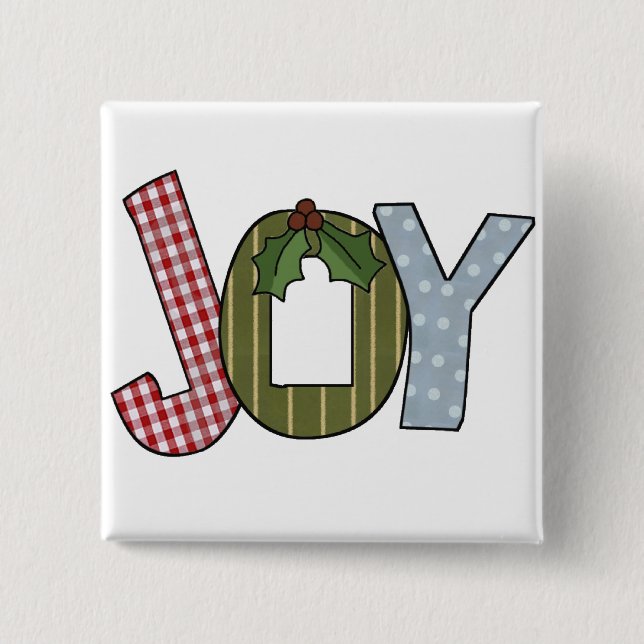 JOY Holiday Tshirts and gifts 2 Inch Square Button (Front)