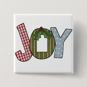 JOY Holiday Tshirts and gifts 2 Inch Square Button