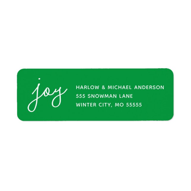Joy Holiday Whimsical Script Vert Custom (Devant)