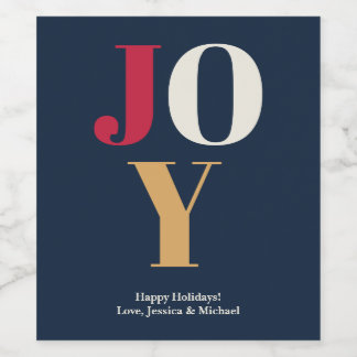 JOY Holidays Personalized Wine Labels