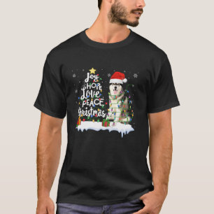 Joy Hope Love Peace Christmas Tree Siberian Husky  T-Shirt