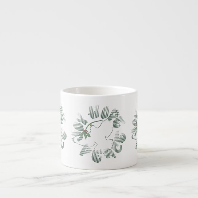 Joy Hope Peace Dove Holiday Espresso Mug (Devant)