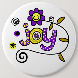 Joy I Doodles I Colossal 6x6 Button