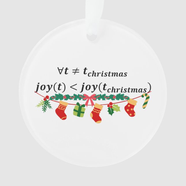 Joy in christmas is always greater, math christmas ornament (Front)