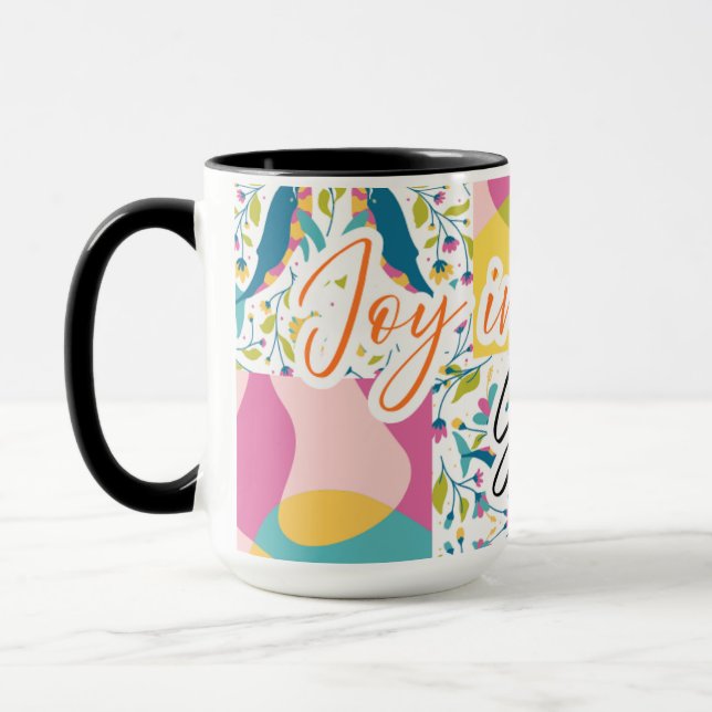 Joy in Every Sip – Colourful Folk-Inspired Pattern Mug (Left)