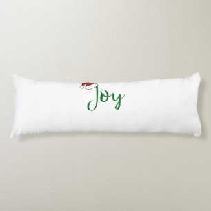 Joy in green with Santa Hat Body Pillow