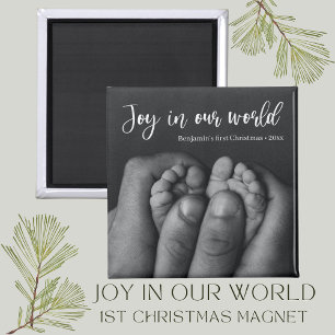 "Joy in our world" Baby's First Christmas Holiday Magnet